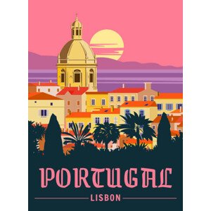 Ilustrace Travel Poster Poster Lisbon, Vintage. Portugal, VectorUp, 30 × 40 cm