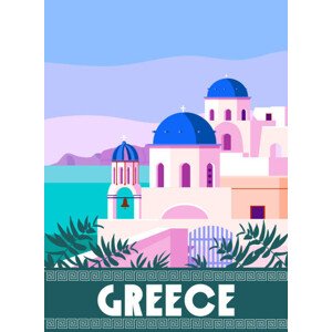 Ilustrace Travel to Greece Poster Travel, Greek, VectorUp, 30 × 40 cm