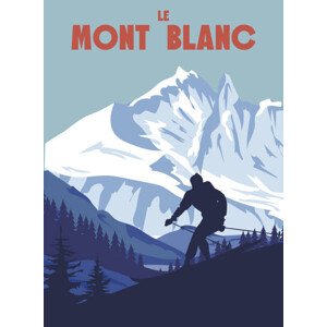 Ilustrace Mont Blanc Ski resort poster, retro, VectorUp, 30 × 40 cm
