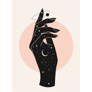 Ilustrace Beautiful mystic woman hand silhouette with, dickcraft, 30 × 40 cm