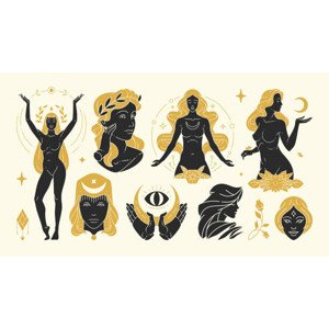 Ilustrace Magic woman vector illustrations of graceful, ProVectors, 40 × 22.2 cm