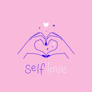 Ilustrace Heart made with hands - self love concept, venimo, 40 × 40 cm