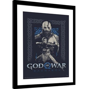 Obraz na zeď - God of War: Ragnarok - Kratos and Atreus, 34 × 44.2 cm