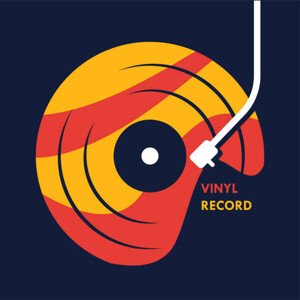 Ilustrace vinyl record music wave abstract vector, MoNuttanit, 40 × 40 cm