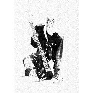 Ilustrace Guitar Rock Star Art Poster Sketchup, Prateek Mittal, 30 × 40 cm