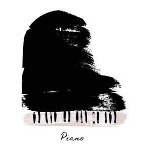 Ilustrace Painted with brush strokes piano. Vector, olegback, 40 × 40 cm