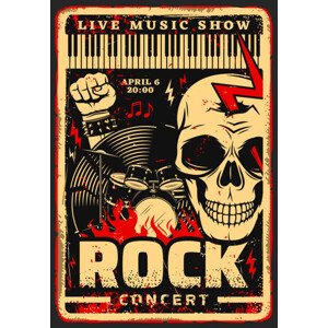 Ilustrace Rock music festival concert vector poster, seamartini, 26.7 × 40 cm