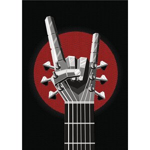 Ilustrace Rock poster with a metal hand, ne2pi, 30 × 40 cm