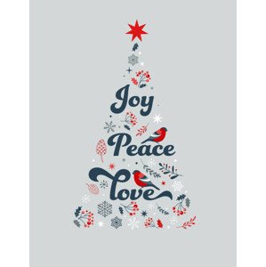Ilustrace Elegant gold and black Christmas tree, ma_rish, 30 × 40 cm