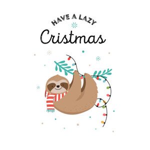 Ilustrace Cute sloths, funny Christmas illustrations with, ma_rish, 26.7 × 40 cm