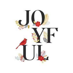 Ilustrace Joyful, Merry Christmas card with lettering, ma_rish, 30 × 40 cm