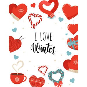 Ilustrace Winter love. I love winter card,, ma_rish, 30 × 40 cm