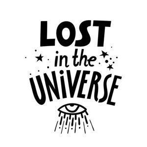 Ilustrace Vector black lettering poster Lost in, struvictory, 40 × 40 cm