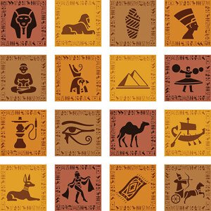 Fotografie Egyptian Icon Set, AlonzoDesign, 40 × 40 cm