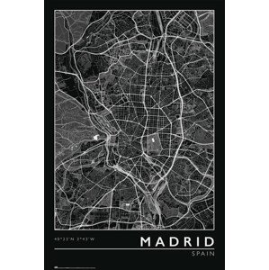 Plakát, Obraz - Madrid - City Map, 61 × 91.5 cm