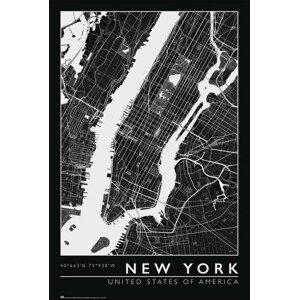 Plakát, Obraz - New York - City Map, 61 × 91.5 cm
