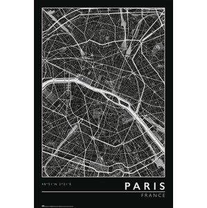 Plakát, Obraz - Paris - City Map, 61 × 91.5 cm