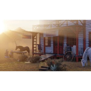 Ilustrace Old vintage western saloon isolated on, Geerati, 40 × 22.2 cm