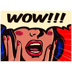 Ilustrace Retro pop art surprised and excited, drante, 40 × 30 cm