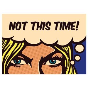 Ilustrace Pop art comics panel determined woman, drante, 40 × 30 cm
