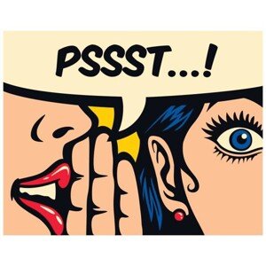 Ilustrace Pop art style comics panel gossip, drante, 40 × 30 cm