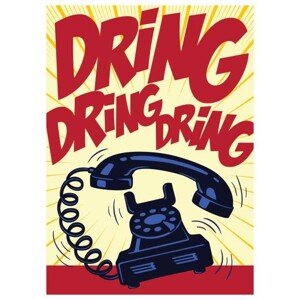 Ilustrace Retro telephone ringing vintage pop art, drante, 30 × 40 cm