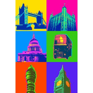 Ilustrace London Buildings and Icons, smartboy10, 26.7 × 40 cm