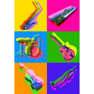 Ilustrace Jazz Musical Instrument icons, smartboy10, 26.7 × 40 cm