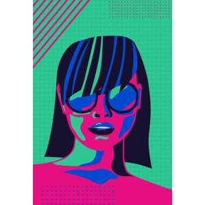 Ilustrace Modern Art Woman in Sunglasses Portrait, LucidSurf, 26.7 × 40 cm