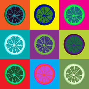 Ilustrace Pop Art Lemon Vector, LucidSurf, 40 × 40 cm