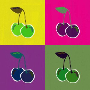 Ilustrace Pop Art Cherry Vector, LucidSurf, 40 × 40 cm