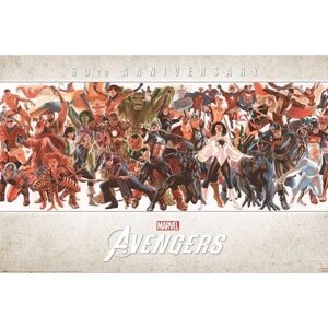 Plakát, Obraz - Avengers - 60th Anniversary by Alex Ross, 91.5 × 61 cm
