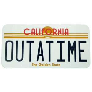 Plechová cedule Back to the Future - OutaTime, 19 x 38 cm