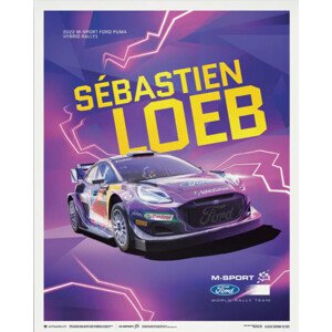 Umělecký tisk M-Sport - Ford Puma Hybrid Rally1 - Sébastien Loeb - 2022, Automobilist, 40 × 50 cm