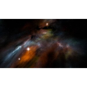 Fotografie night sky with stars and nebula, magann, 40 × 22.2 cm