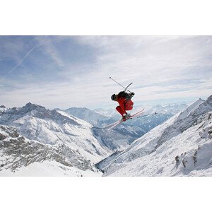 Fotografie Germany, Damkar, person jumping ski, side view, Franz Faltermaier, 40 × 26.7 cm