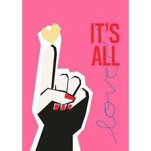 Ilustrace It's All Love Hand Pink, Frances Collett, 30 × 40 cm