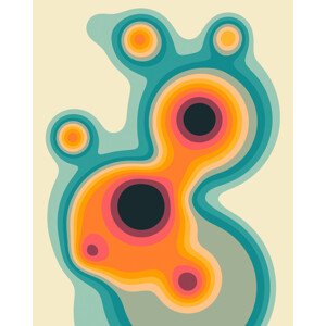 Ilustrace Flux 1, Jazzberry Blue, 30 × 40 cm