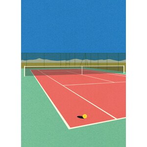 Ilustrace Tennis Court In the Desert, Rosi Feist, 30 × 40 cm