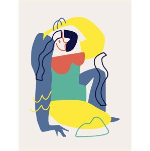 Ilustrace Colorful Abstract Figure, Little Dean, 30 × 40 cm