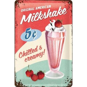 Plechová cedule Original American Milkshake, 20 × 30 cm