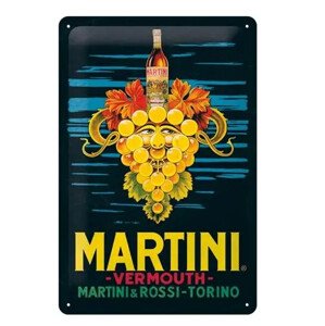 Plechová cedule Martini Vermouth Grapes, 20 × 30 cm