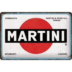 Plechová cedule Martini Logo White, 30 × 20 cm