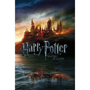 Plakát, Obraz - Harry Potter - Hořící Bradavice, 61 × 91.5 cm