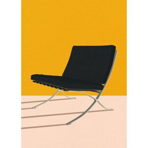 Ilustrace Barcelona Chair By Mies Van Der Rohe, Rosi Feist, 30 × 40 cm