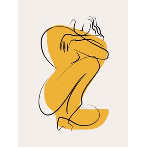 Ilustrace Self Hug In Linear Abstract, Little Dean, 30 × 40 cm