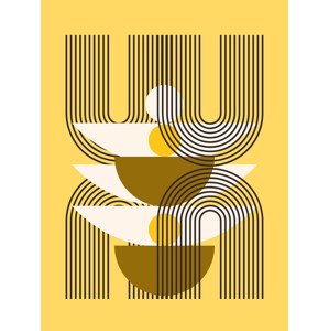 Ilustrace Mid Century In Yellow, Little Dean, 30 × 40 cm