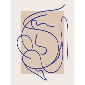 Ilustrace Abstract Blue Line Art 3, Little Dean, 30 × 40 cm