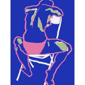 Ilustrace Blue line art, Little Dean, 30 × 40 cm
