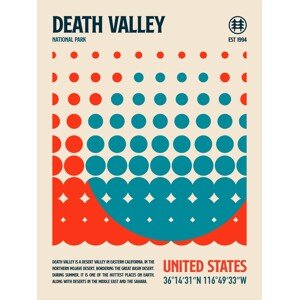Ilustrace Death Valley National Park Travel Poster, Retrodrome, 30 × 40 cm